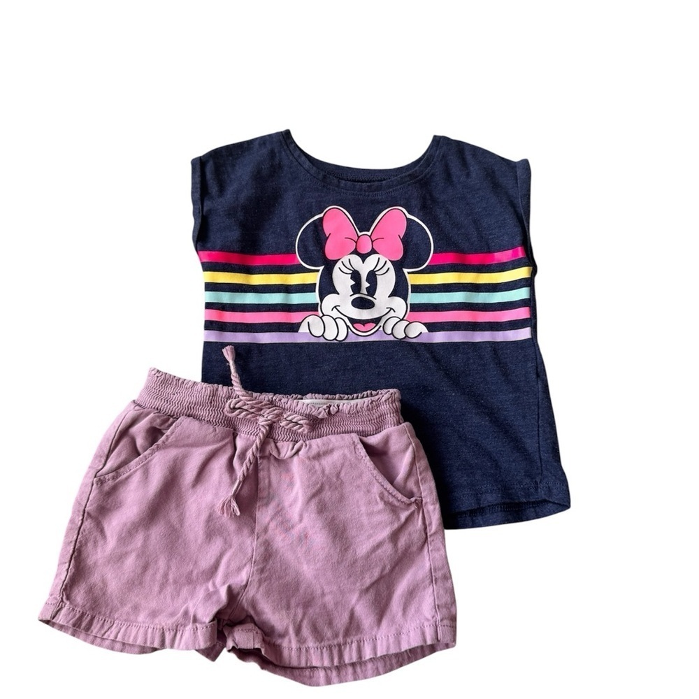 Baby Girls Disney Outfit Minnie Mouse Top and shorts set colorful size 12 months